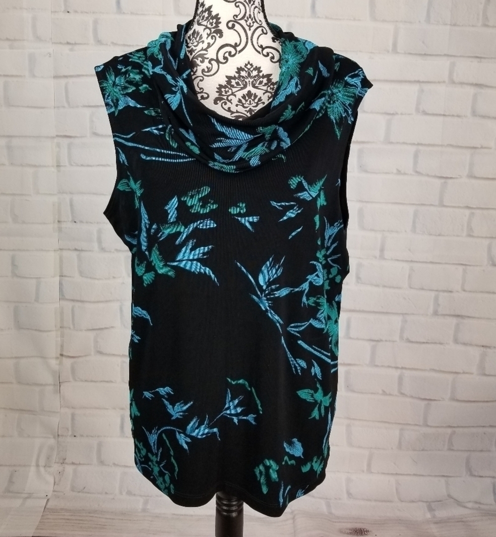 Mirasol sz L floral stretch knit sleeveless top
